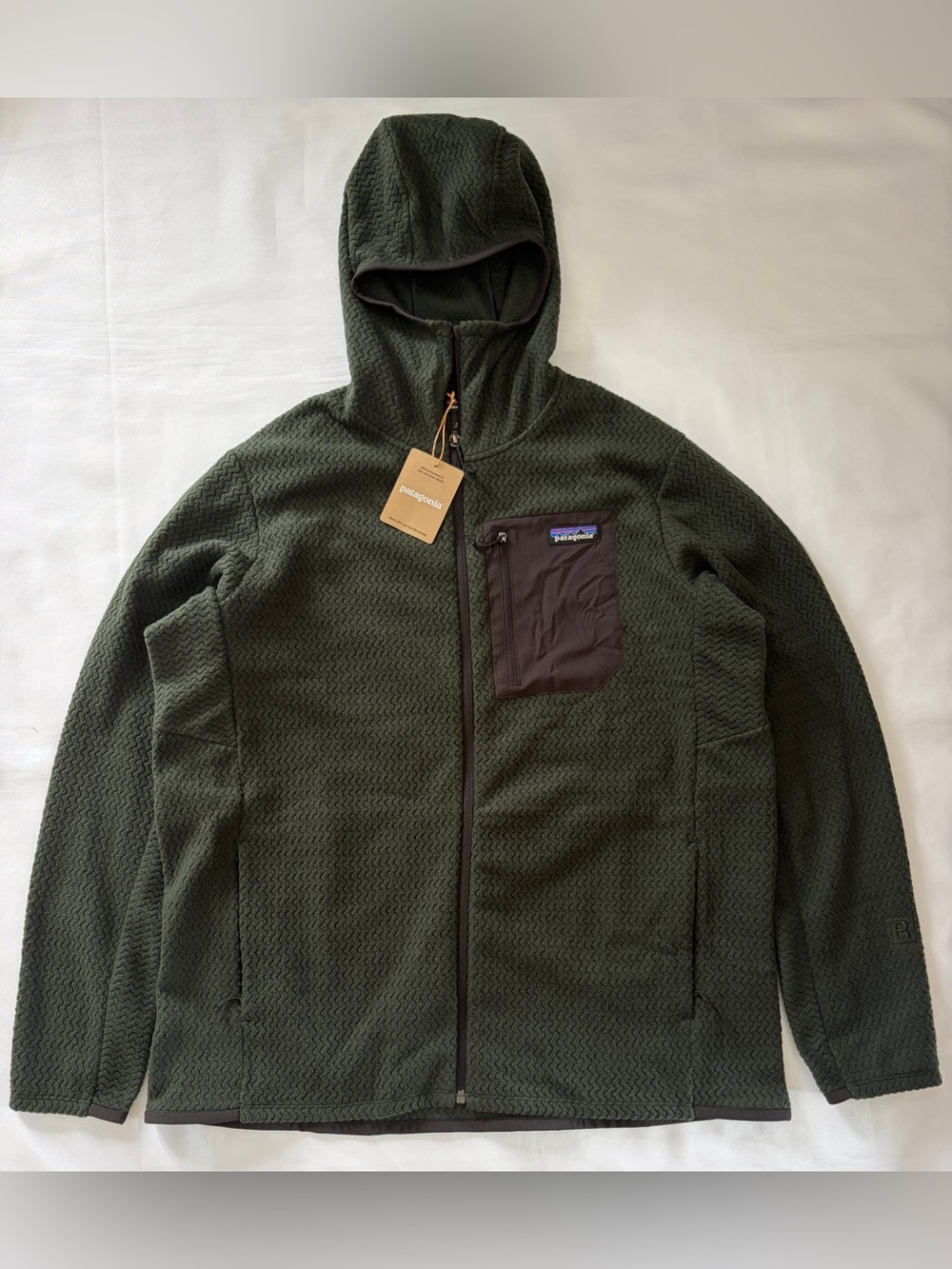 Patagonia R1 Air Full-Zip Hoody Men's Size L Old Growth Green